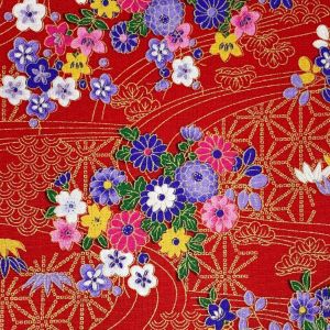 Sjzg-Tissu En Coton Au M&egrave;tre - Motif Imprim&eacute; - Tissu Bronzant Pour Couture, Artisanat - 145 Cm De Large (Rouge F, 50 X 145 Cm) - Neuf