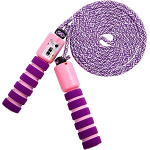 Mevronisshop-Corde A Sauter Enfant,Corde &Agrave; Sauter Compteur Enfant Fille,R&eacute;glable Compteur Int&eacute;gr&eacute; Et La Poign&eacute;e Souple Pour Le Fitness Jeu D'ecole Ou &Agrave; L'activit&eacute; - Neuf