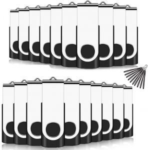 Lot De 20 Cl&eacute;s Usb 2.0 Avec Cordon De Serrage Noir 2 Go - Neuf