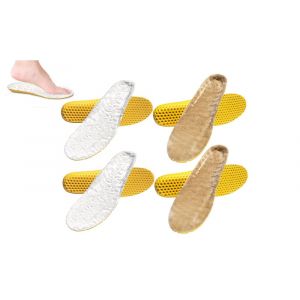Lot De 4 Paires De Semelles En Laine M&eacute;lang&eacute;e Pour Le Soutien De La Vo&ucirc;te Plantaire Et Le Soulagement Des Douleurs, Adapt&eacute;es Aux Chaussures De Sport, D&eacute;coupables, Absorption Des Chocs - Neuf
