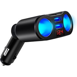Adaptateur De Chargeur De Voiture Usb Pour Allume-Cigare 12 V/24 V,Double Usb Pour Allume-Cigare De Voiture,Adaptateur Allume-Cigare Pour Smartphones/Gps/Appareils De Véhicule - Neuf