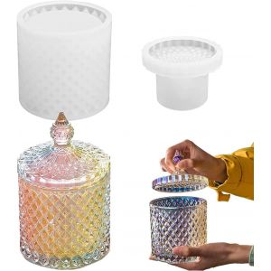 Moules En Résine De Grande Taille Avec Couvercles, Moule En Silicone Pour Bocaux 3d, Moule Pour Boîte De Rangement De Bibelots, Pour Moulage De Résine, Décoration D'intérieur - Neuf