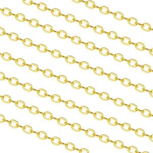 Kal-Cha&icirc;ne &Agrave; Maillons En M&eacute;tal Dor&eacute; De 1,5 M Pour Homme Et Femme, Fabrication De Bijoux, Fabrication De Bijoux, 1,5 Mm - Neuf