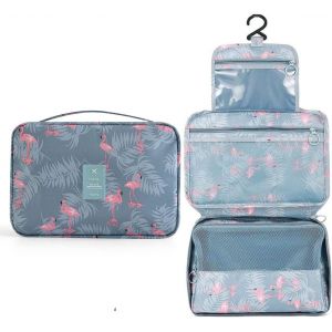 MAA-Trousse de toilette de voyage à suspendre, trousse de maquillage de grande capacité, portable et étanche, flamant rose, Trousse de toilette de voyage - Neuf