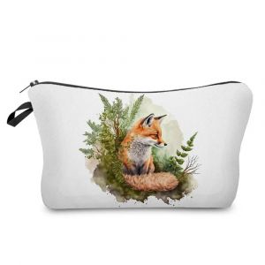 KADSL-Sac À Cosmétiques Imprimé Renard De Dessin Animé Pour Femme, Trousse De Toilette De Voyage Personnalisée, Mini Trousse De Maquillage Décontractée, Trousse De Toilette De Plage, Mignon, Extérieu - Neuf