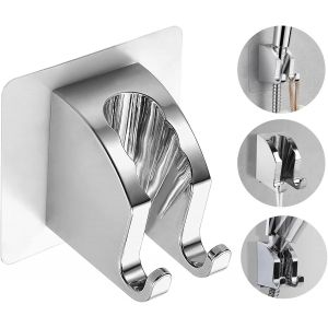 JGD-Support Pommeau De Douche Sans Percage Avec Ventouse,Support Douchette Mural Imperm&eacute;able,Support De Douche Antid&eacute;rapant Inoxydable,Support De Douche Murale Universel R&eacute;glable 45&deg; Pour le Mur - Neuf