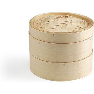 Subzonal-Cuiseur Vapeur Bambou, 20cm, Excellence, Panier Asiatique Avec 2 &Eacute;tages, Pour Dim Sum, Riz, Les L&eacute;gumes, Le Poisson Et La Viande - Neuf