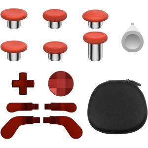 Poucettes En Métal Pour Xbox Elite Manette Series 2, 13 En 1 Accessoires Remplacement 6 Joystick 4 Palettes Arrière 2 D-Pads Avec 1 Outil De Réglage, Rouge + Rouge - Neuf