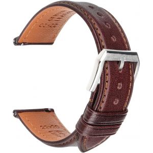 Jum-Bracelet De Montre À Dégagement Rapide,Sangle De Montre En Cuivéritable De Veau Italien,Mince Et Doux Lanière De Montre De Remplacement Pouhomme,Femme 18mm 19mm 20mm 21mm 22mm 23mm 24mm - Neuf