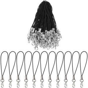 KALCX-100 Cordon Détachable Anneau Téléphone Attache Cordon Téléphone Portable Chaîne Transport Lanière De Téléphone Portable Attache Porte Clé Usb Bracelets Pour Longe¿Noir¿ - Neuf