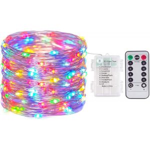 JGD-Guirlande lumineuse LED -20 LED &eacute;tanche avec interrupteur et 8 modes, guirlande lumineuse pour chambre, int&eacute;rieur, No&euml;l, chambre d'enfant, ext&eacute;rieur, f&ecirc;te, mariage, bricolage multicolore - Neuf