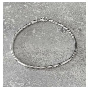 Bracelet - Bijouxia - Maille Serpent - Argent Massif 925 - 19 Cm - Id&eacute;al Pour Breloques - Neuf
