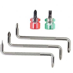Construction en acier Z Forme Décalé Tournevis Set Outils de réparation Court pour la réparation automatique 5pcs - Neuf