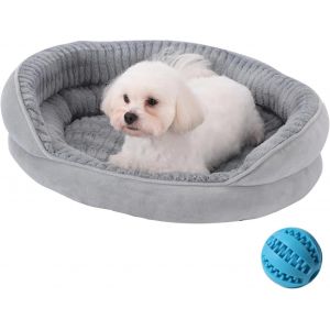 Panier Pour Chiot - Coussin Panier Chien - Panier Chat Moelleux - Lavable En Machine, Fond Antidérapant - Gris - 60 Cm × 50 Cm × 18 Cm - Neuf