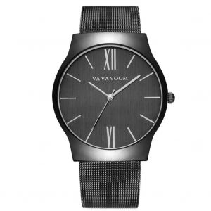 Vava Voom Homme Messieurs &Agrave; La Mode Mouvement &Agrave; Quartz Montre-Bracelet (Argent + Noir) - Neuf