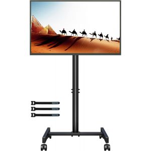 SUBZONAL-Support TV roulettes pour T&eacute;l&eacute;viseurs Incurv&eacute;s Plats de 13-42 Pouces jusqu'&agrave; 20 kg, Chariot TV Mobile R&eacute;glable en Hauteur, Max VESA 200x200mm pour la Salle de R&eacute;union et la Maison - Neuf