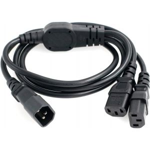Câble d'alimentation UPS PDU pour imprimante de moniteur d'ordinateur, IEC320 C14 mâle vers double IEC 320 C13 femelle, câble d'extension répartiteur Y à 3 broches 1,8 m - Neuf