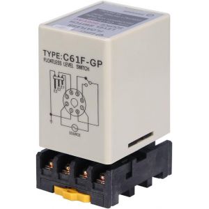 CHECARZHN--NO1-Relais De Contrôle De Niveau D'Eau Commutateur De Niveau Liquide Sans Flotteur Ac220V 50 / 60Hz Avec La Base C61F-Gp - Neuf