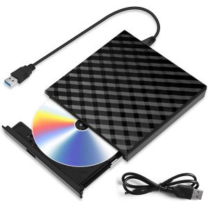 Lecteur CD DVD Externe USB 3.0,Graveur CD DVD Externe CD/DVD /-RW/ROM Transmission à Grande Windows 10/8/7/XP/Vista/Linux/Mac OS/PC - Neuf