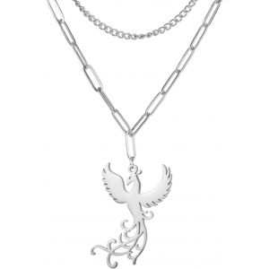 Kal-Collier De Phénix Pour Femmes Collier De Phénix Ascendant Collier Nirvana De Phénix Pendentif Oiseau Mythologique Phénix Renaît De Ses Cendres Bijoux Inspiration Cadeaux - Neuf