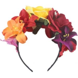 Tzf-Couronne De Fleurs Mexicaines Pour Halloween, Rose, Couronne De Fleurs, Accessoire De Cheveux Pour Cosplay, Carnaval, Fête, Plage, Vacances - Neuf