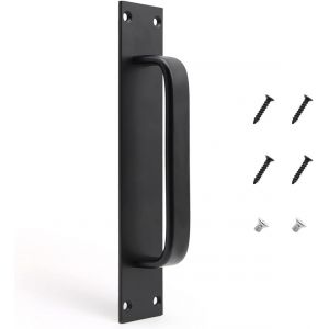 S-H Kinhard Poign&eacute;e De Porte Grange Solide,Moderne Style Poign&eacute;e De Porte Coulissante,Poign&eacute;e De Porte De Robuste Noir Peut &Ecirc;tre Utilis&eacute; Pour Les Portes De Jardin,Portes De Cabanon,Entrep&ocirc;ts - Neuf