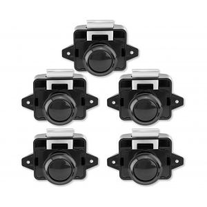 Lot de 5 serrures &agrave; bouton-poussoir sans cl&eacute; pour armoires de camping-cars et caravanes - Neuf