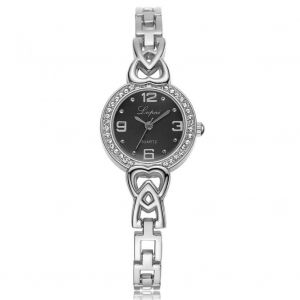 Lvpai Femmes Simple Casual Quartz Analogique Montre Ronde Bracelet Montre-Bracelet (Argent + Noir) - Neuf