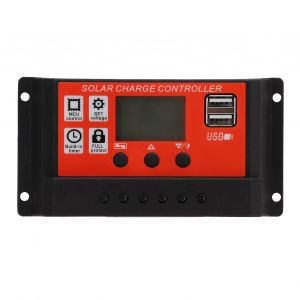 Controleur De Charge Solaire Automatique Pwm, Ecran Lcd, Double Usb, Regulateur De Panneau Solaire 12 V/24 V 20 A - Neuf
