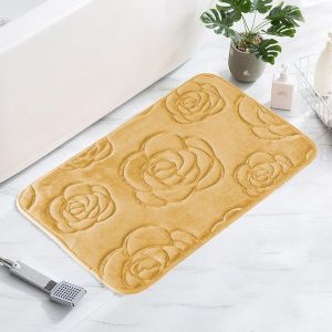 1pc Rose Tapis De Sol Salle De Bain Absorption D'eau Tapis Antidérapant Salle De Bain Paillasson Chambre Tapis Tapis De Sol - Type Beige-500mmx800mm - Neuf