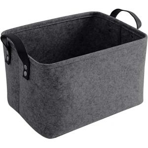 lbgwp60-Panier De Rangement Pliable En Feutre Pour Étagère, Linge, Armoire, Jouets Ou Papier Toilette, 33 X 20 X 23 Cm, Gris Foncé - Neuf