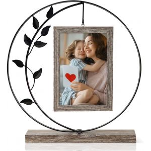 CMWX-Cadre photo 10 x 15 cm, noir, vintage, 2 photos, avec verre HD et arbre en métal, pour la fête des mères, cadeau d'uroma, cadeau de maman, Thanksgiving, Noël - Neuf