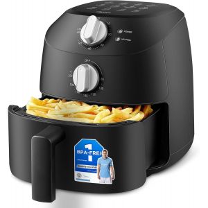 Friteuse À Air Chaud 2L Compacte ¿ 12 Programmes Air Fryer, 80-200°C, Panier Antiadhésif (Lavable), 1150W, Sans Bpa ¿ Idéal Petites Cuisines (Noir) - Neuf