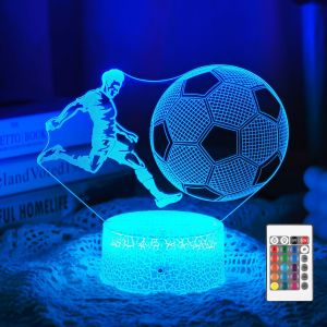 ERYI-Football Forme Lampe 3D,Cadeaux De Décoration De Chambre Pour Garçons Et Filles - Neuf