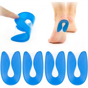 (L) 2 Paires De Gel De Silicone De Lenoir Plaquettes De Coussin De Talon De Soulager La Douleur De Pied De La Semelle Pour Hommes Femmes - Neuf
