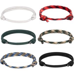 Eryi-Bracelet Nautique 6pcs Bracelet De Corde Pour Homme Nautique Bracelets Nylon Ajustable Bracelets D'amitié En Cordon Tressé Pour Homme Garçon - Neuf