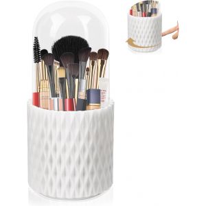 Mevronisshop-Organisateur De Maquillage, 360&deg;Rangement Pinceaux Avec Couvercle Pot Rotatif 5 Compartiments Porte-Pinceaux (1) - Neuf