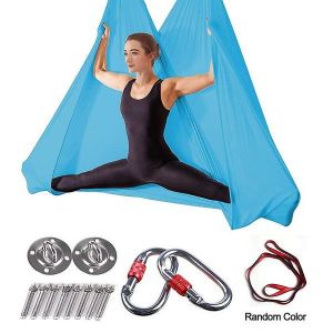 Hamac En Nylon De Qualit&eacute; Sup&eacute;rieure Bran Yoga Pour Yoga A&eacute;rien Et Pilates, 52,8 M, Disponible En Bleu Ciel, Violet Et Jaune. - Neuf