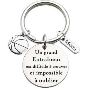 Kal-Porte Cl&eacute;s Avec Gravure Un Grand Entra&icirc;neur Est Difficile &Agrave; Trouver Porte Cl&eacute;s Pour La Journ&eacute;e Des Enseignants, Cadeaux De Remerciement Pour Entra&icirc;neurs, Formateurs, Avec Pendentif Basketball - Neuf