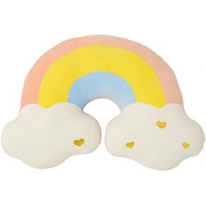 Cauc-Oreiller En Peluche Douce En Forme De Nuage Arc-En-Ciel Et Lune, 45 Cm X 45 Cm, Pour Décoration De Chambre D'enfant, Canapé, Lit, Coussin De Nuque De Voiture (Arc-En-Ciel) - Neuf
