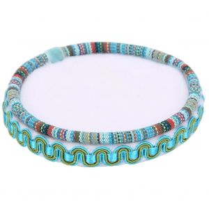 Rond Perle Plateau Conteneur Flanelle Bois Broderie Fait Main Paillettes Aiguille Outil De Rangementbleu - Neuf