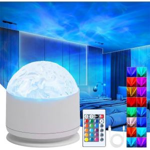 Kuwl-Lampe Océan, Lampe À Vagues D'eau, 16 Couleurs, Avec Usb, Télécommande, Rechargeable, Lampe À Eau, Lampe Vagues, Lampe De Table, Projecteur De Ciel Étoilé, Pour Décoration De Chambre - Neuf