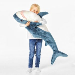 Requin G&eacute;ant En Peluche De 100 Cm-Oreiller Doux Pour D&eacute;coration De La Maison-Cadeau Animal Pour Enfants - Neuf