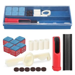 20-En-1 Kit De R&eacute;paration De Billard Cue Tip Outil De R&eacute;paration Billard Chalk Pool Cue Tips Cue Stick Ferrules Cue-Yuyu - Neuf