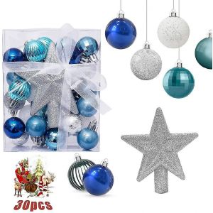 30pcs D&eacute;coration d'Arbre de No&euml;l Boule de Boules Minuscules Paillettes D&eacute;cor&eacute; de Boules - Neuf