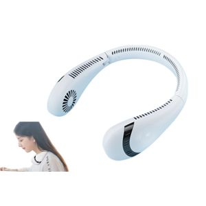 Ventilateur de cou rechargeable &agrave; suspendre, 3 vitesses, design portable sans pales, chargement USB, rafra&icirc;chissement mains libres - Neuf