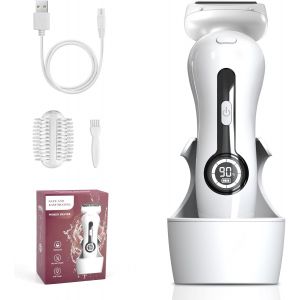 Rasoir &Eacute;lectrique Pour Femme, Avec Lumi&egrave;re Led, Rasoir &Eacute;lectrique Sans Fil Humide Et Sec Pour Aisselles, Jambes Et Maillot, Rechargeable - Neuf