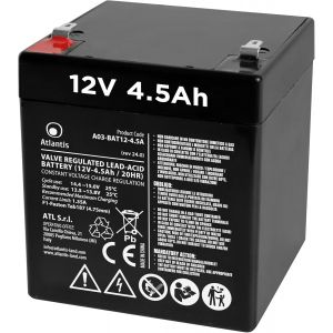 acdsgd-Batterie 12v 4.5 ah au Plomb scell&eacute; (VRLA), Convient pour UPS(onduleur), vid&eacute;osurveillance, syst&egrave;mes d'alarme, mobilit&eacute; &eacute;lectrique, Jouets, Attache faston F2 6.3mm, A03-BAT12-4.5A - Neuf
