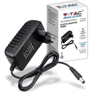VornixorSarlshop-Adaptateur Alimentation 12V 42W 3,5A pour Cam&eacute;ras, Bandes LED, Modems - Transformateur Chargeur 12V - Prise 2 Pin EU pour Equipements Electroniques - AC 100-240V 50/60Hz - Noir - Neuf