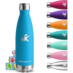 Gourde Isotherme, Gourde 500ml, Anti Fuite, Gourde Inox, 24h Froid & 12h Chaud, Gourde Metal, Facile &Agrave; Transporter, Gourde Aluminium, Double Vide, Gourde Sans Bpa, Pour Bureau, Voyage, Camping, &Eacute;cole - Neuf